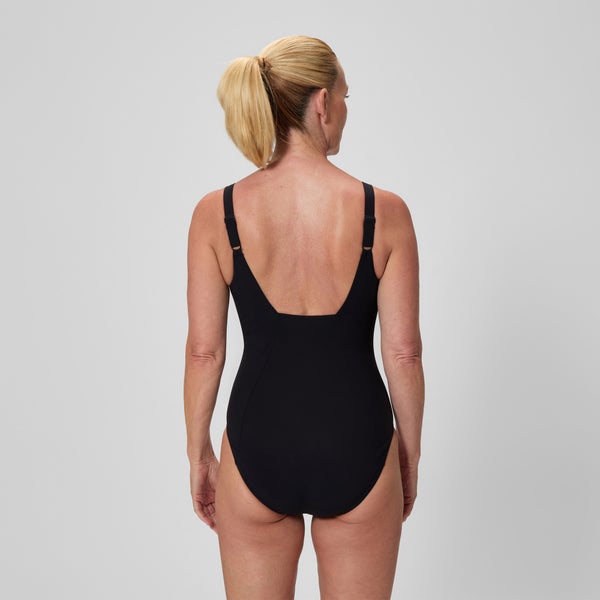 Speedo Women's Contour Eclipse Solid One Piece Black/Pink