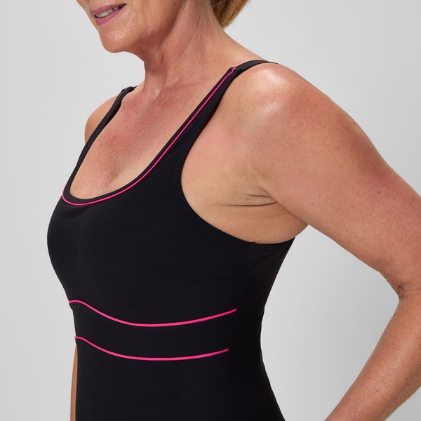 Speedo Women's Contour Eclipse Solid One Piece Black/Pink