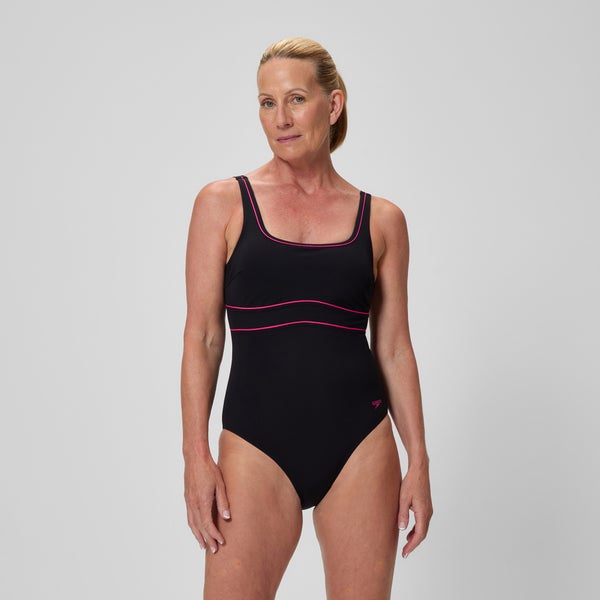 speedo Women's Contour Eclipse Solid One Piece Black/Pink