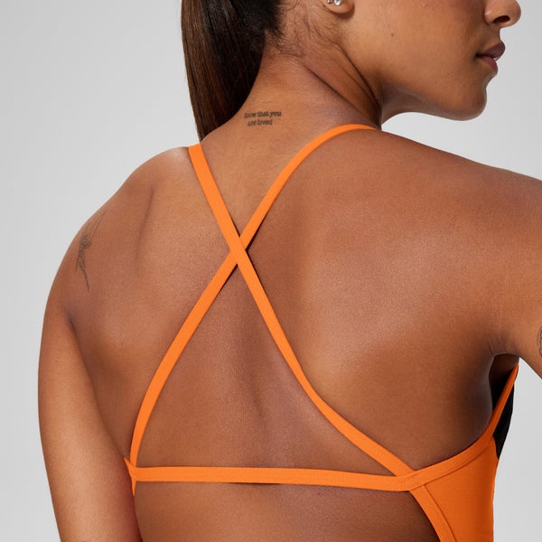 Speedo Women's Edge Splice Crossback One Piece Black/Orange
