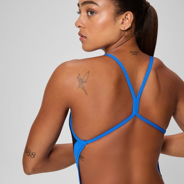 Speedo Women's Edge Splice One Back One Piece Black/Blue