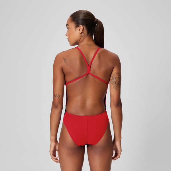 Speedo Women's Edge Splice One Back One Piece Black/Red
