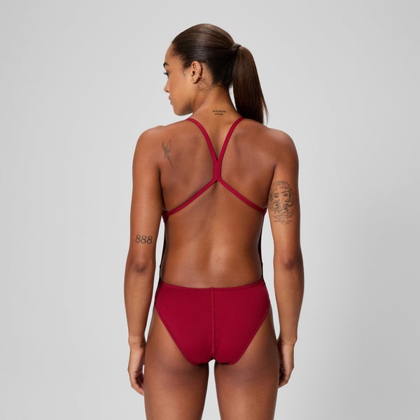 Speedo Women's Edge Splice One Back One Piece Black/Red