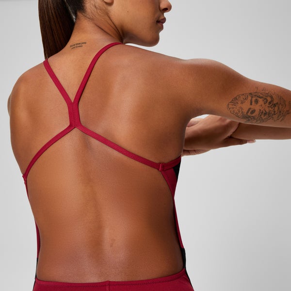 Speedo Women's Edge Splice One Back One Piece Black/Red