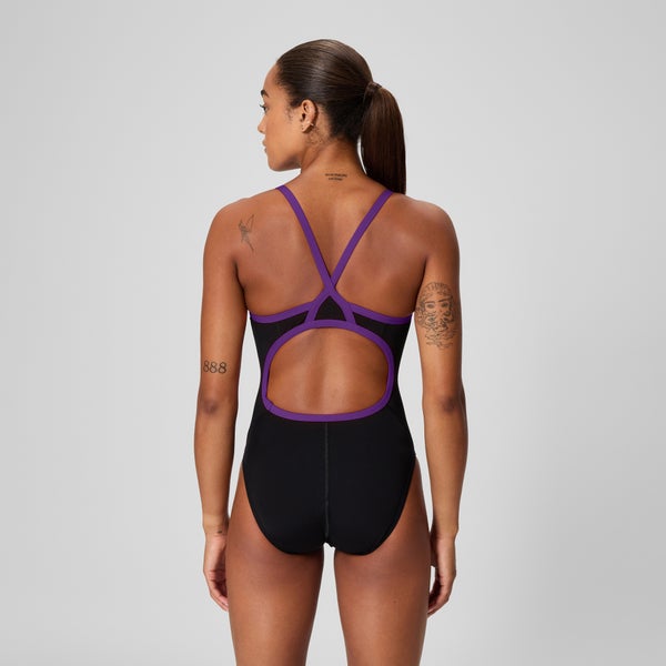 Speedo Women's Endurance+ Flyback One Piece Black/Purple