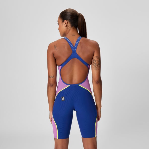 Speedo Women's Fastskin LZR Pure Intent 2.0 Openback Kneeskin Navy/Purple