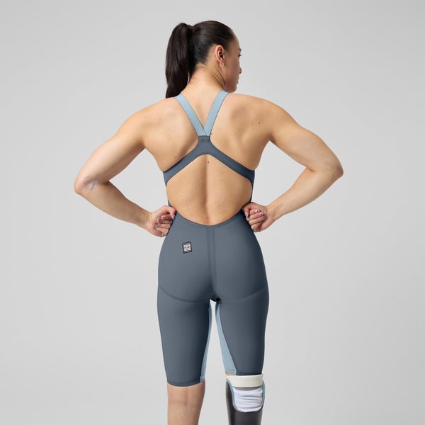 Speedo Women's Fastskin LZR Pure Valor 2.0 Openback Kneeskin Gray/Blue