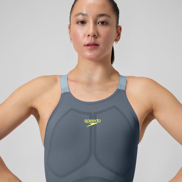 Speedo Women's Fastskin LZR Pure Valor 2.0 Openback Kneeskin Gray/Blue