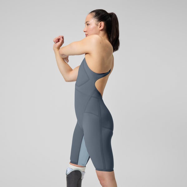 speedo Women's Fastskin LZR Pure Valor 2.0 Openback Kneeskin Gray/Blue