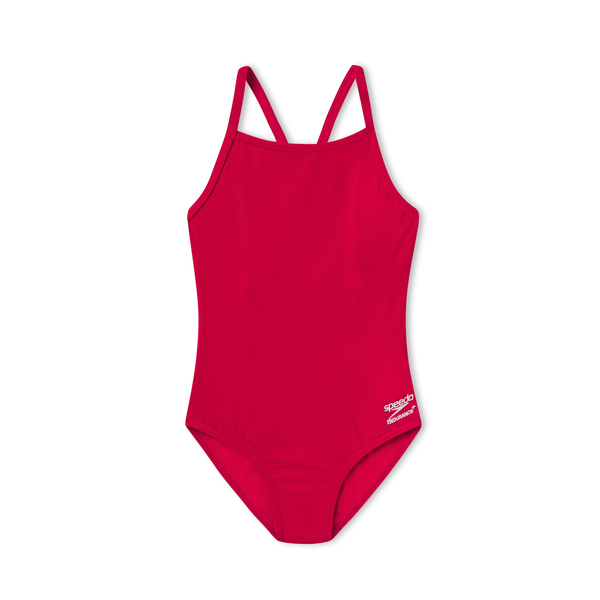 speedo Women's Flyback Youth Training Suit One Piece Red
