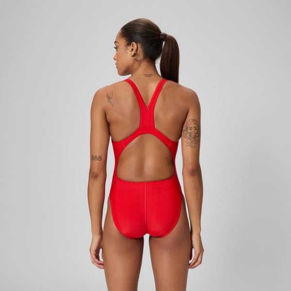 Speedo Women's Guard Super Pro Back Solid One Piece Red