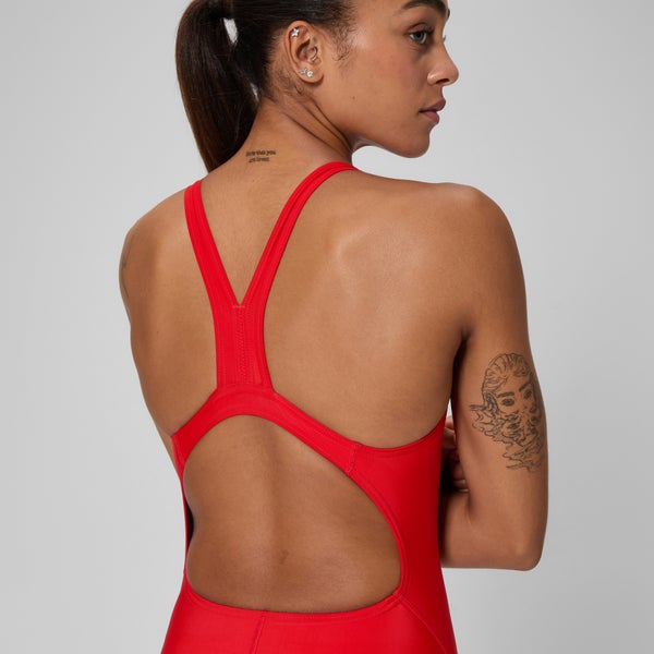 Speedo Women's Guard Super Pro Back Solid One Piece Red