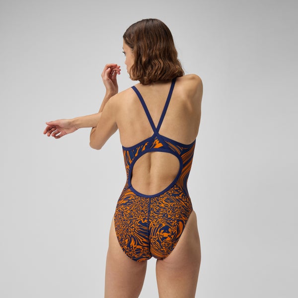 Speedo Women's Hydrochasm Flyback One Piece Orange/Navy
