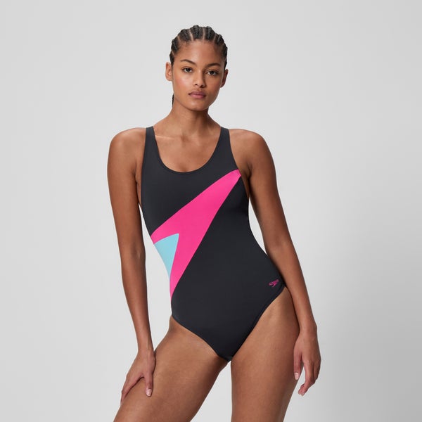 speedo Women's Hyperboom Butterfly Back One Piece Black/Pink