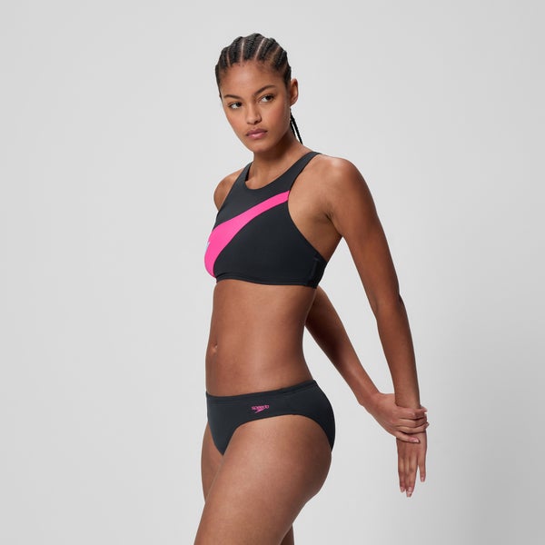 Speedo Women's Hyperboom Butterfly Back Two Piece Black/Pink