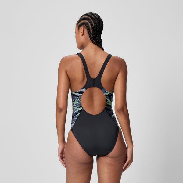 Speedo Women's Hyperboom Splice Muscleback One Piece Black/Green