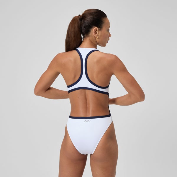 Speedo Women's Jetstream Solid Bound Cut Out One Piece Blue/White