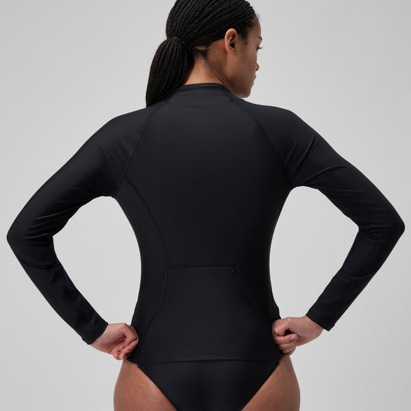 Speedo Women's Long Sleeve Rashguard Black/Dark Gray