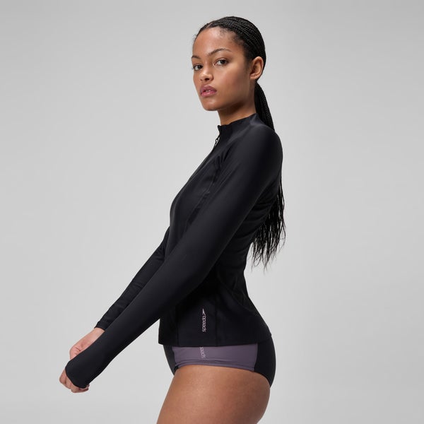 Speedo Women's Long Sleeve Rashguard Black/Dark Gray