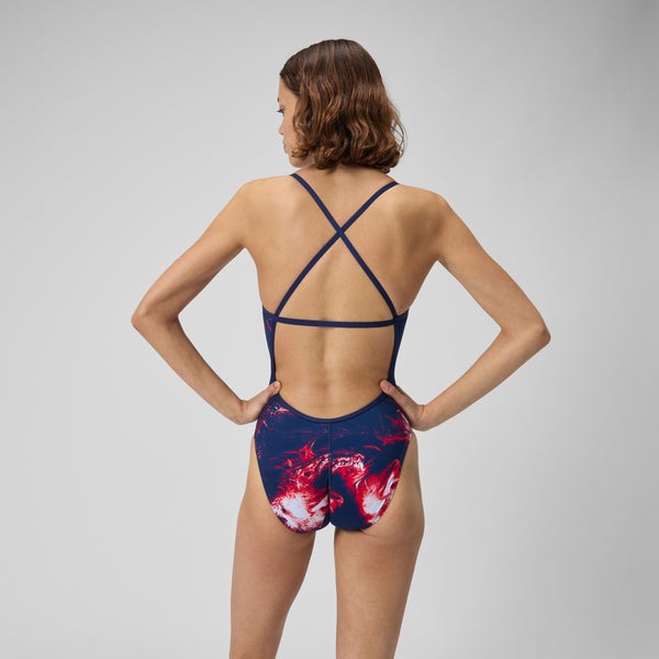 Speedo Women's Lunar Storm Crossback One Piece Navy