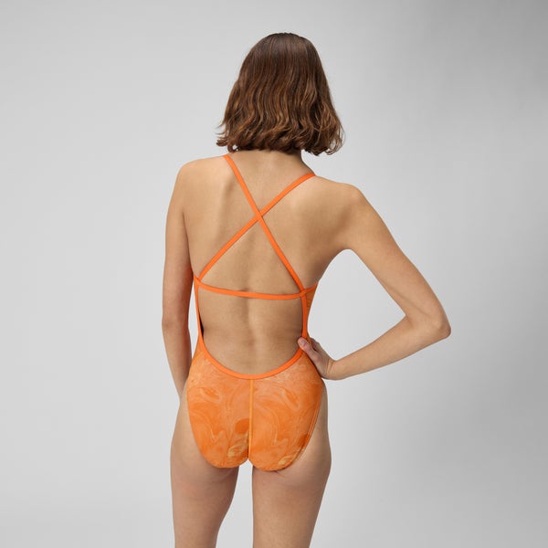 Speedo Women's Lunar Storm Crossback One Piece Orange