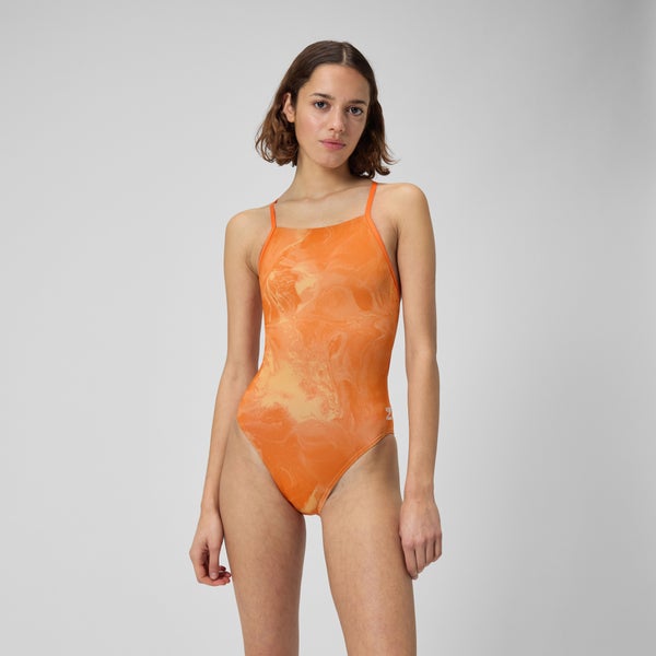 speedo Women's Lunar Storm Crossback One Piece Orange