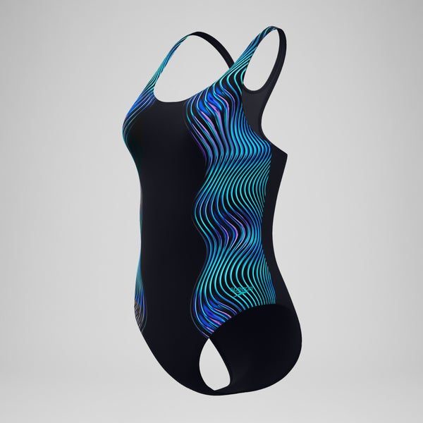 Speedo Women's Medalist Printed Medalist One Piece Black/Blue
