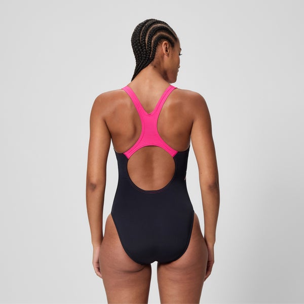 Speedo Women's Medley Logo Medalist One Piece Black/Pink