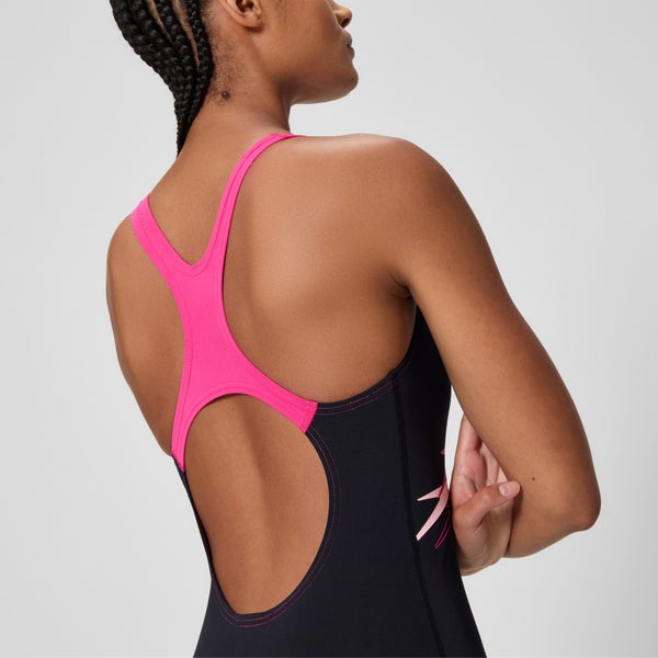 Speedo Women's Medley Logo Medalist One Piece Black/Pink