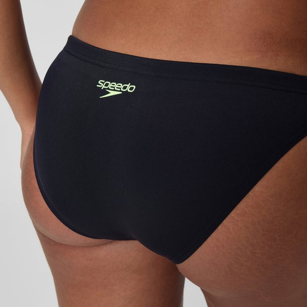 Speedo Women's Medley Logo V-Back Two Piece Black/Green