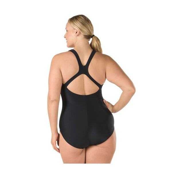 Speedo Women's Moderate Ultraback Plus One Piece Black