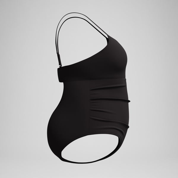 Speedo Women's New Plus Solid Shirred Tank One Piece Black