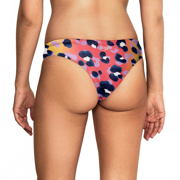 Speedo Women's Printed Cheeky Hipster Bikini Bottom Red