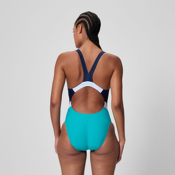 Speedo Women's Quantum Fusion Splice One Piece Blue/Navy