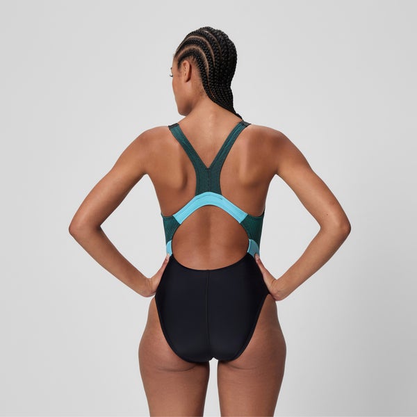 Speedo Women's Quantum Rib Splice One Piece Black/Blue