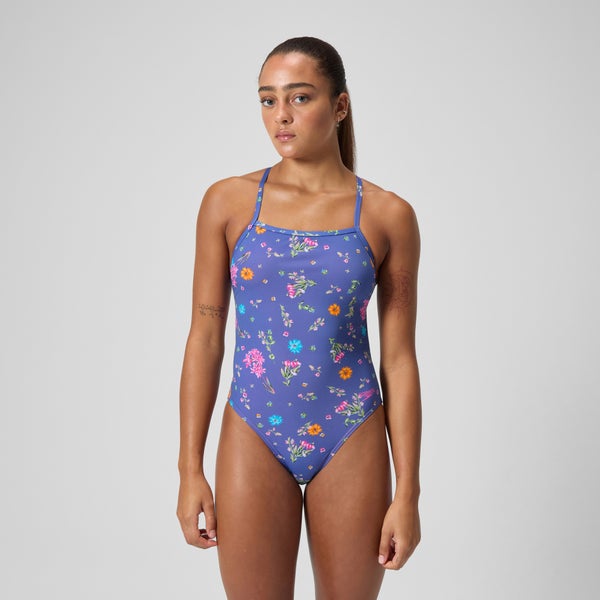 speedo Women's Regan Collection Printed One Back One Piece Purple