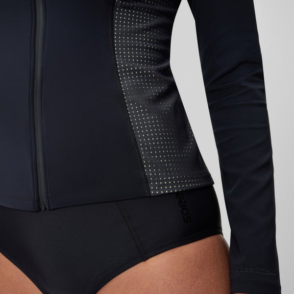 Speedo Women's Scuba Flex Long Sleeve Rashguard Black/Green