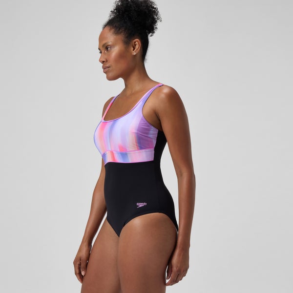 Speedo Women's Shaping ContourEclipse Printed One Piece Black/Pink