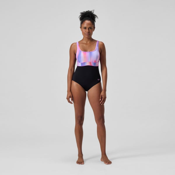 Speedo Women's Shaping ContourEclipse Printed One Piece Black/Pink