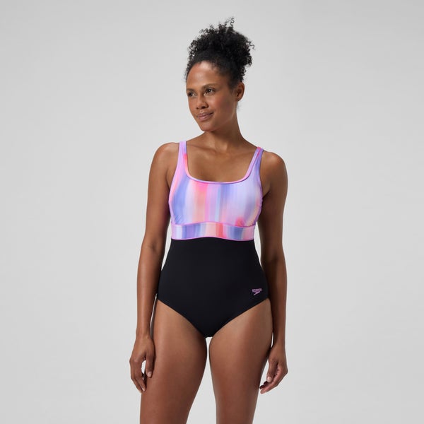 speedo Women's Shaping ContourEclipse Printed One Piece Black/Pink
