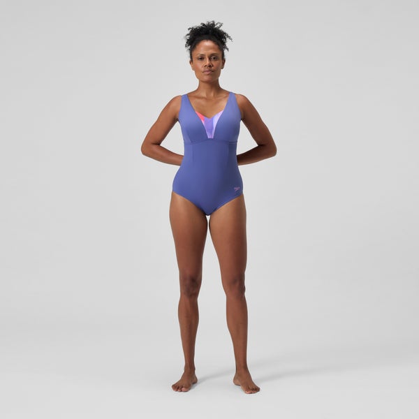 Speedo Women's Shaping Printed OpusGem DD+ One Piece Purple