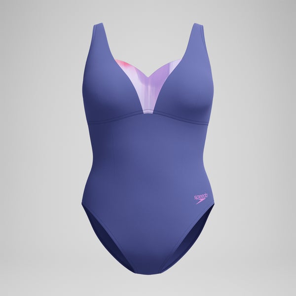 Speedo Women's Shaping Printed OpusGem DD+ One Piece Purple