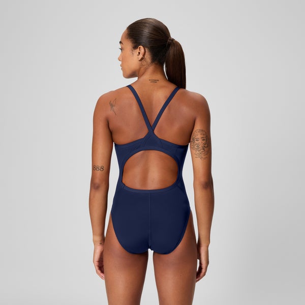 Speedo Women's Solid Flyback Training One Piece Blue