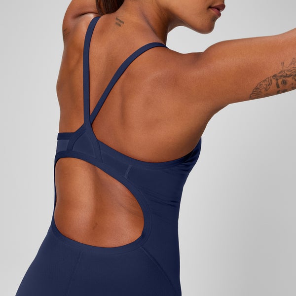 Speedo Women's Solid Flyback Training One Piece Blue