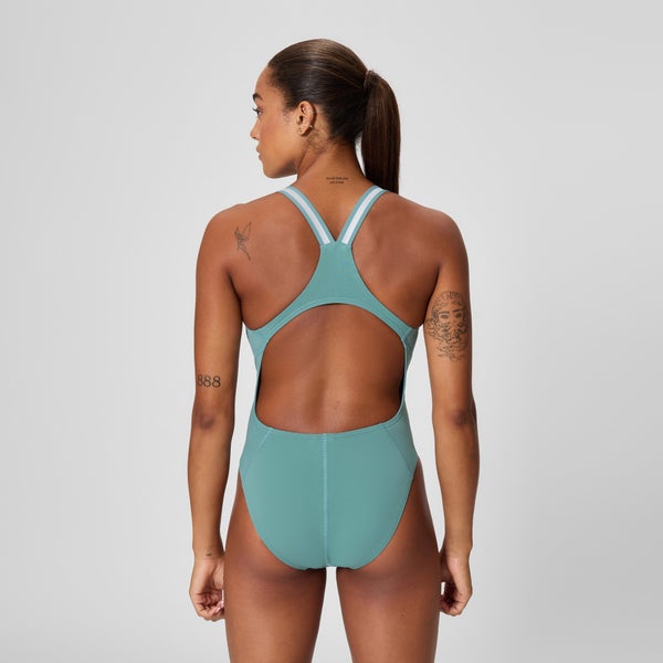 Speedo Women's Vanquisher Performance Back One Piece Storm Green