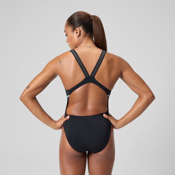 Speedo Women's Vanquisher Thick Strap One Piece Black/Gray