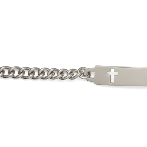 speidel Children’s ID Bracelet with Cut Out Cross Plaque
