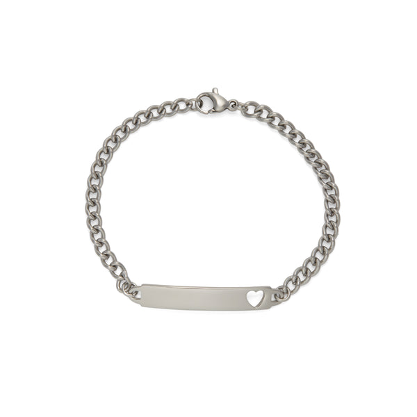 Speidel Children’s ID Bracelet With Heart Shaped Cut Out