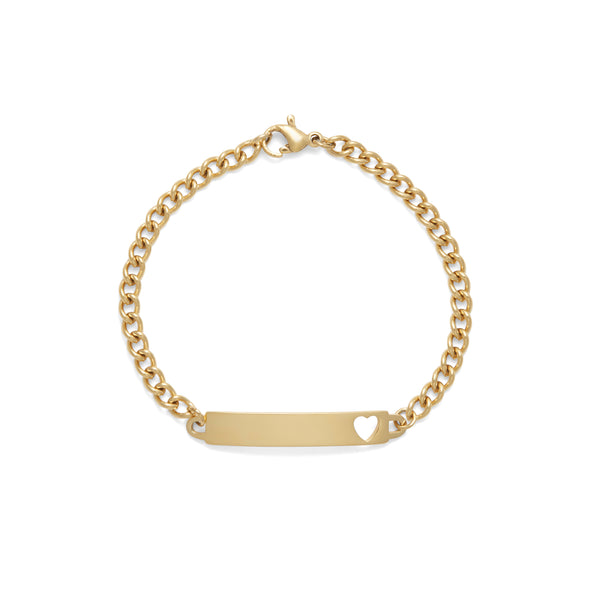 Speidel Children’s ID Bracelet With Heart Shaped Cut Out