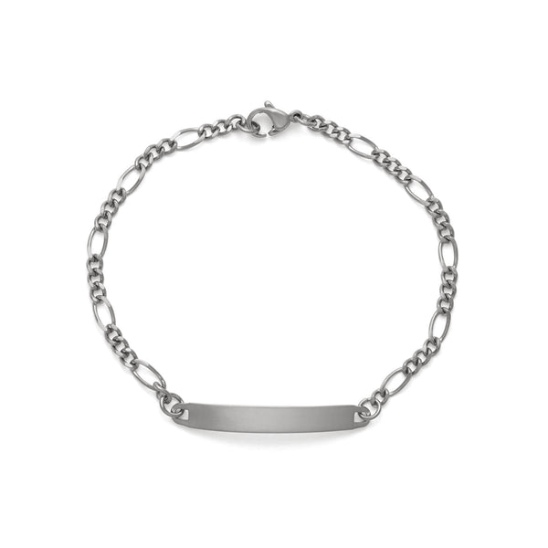 Speidel Ladies’ ID Figaro Bracelet With Polished Plaque